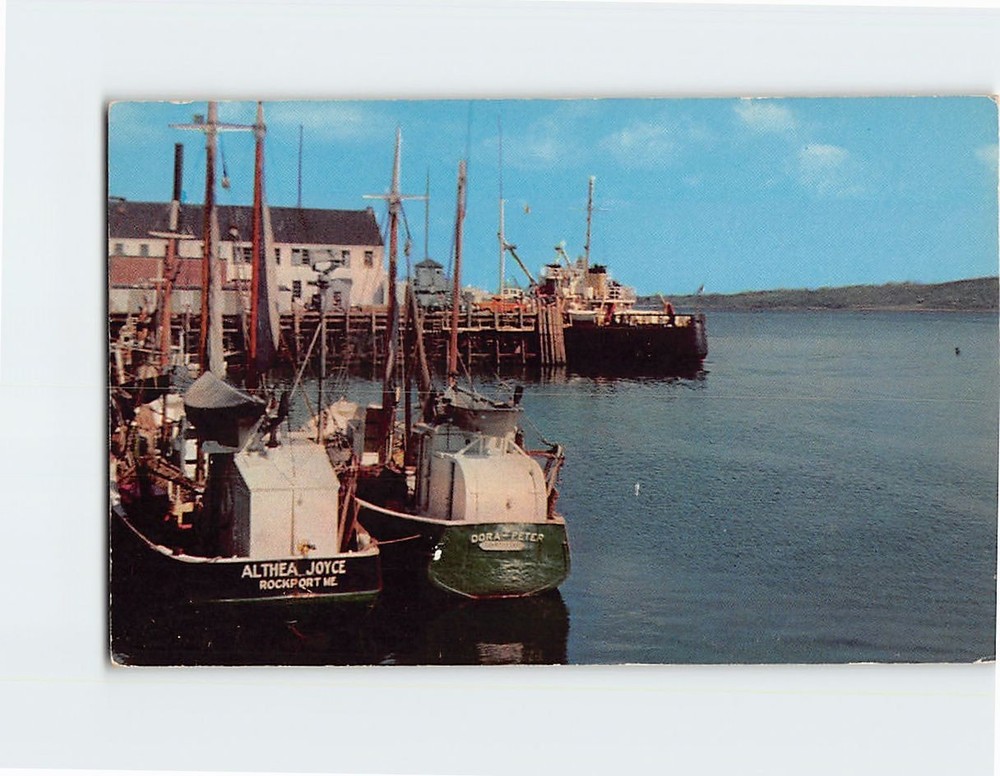Postcard Harbor Scene Rockland Maine USA