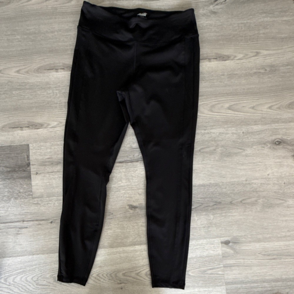 Avia Athletic Leggings Women’s L Black Pink Stretch Elastic Waist