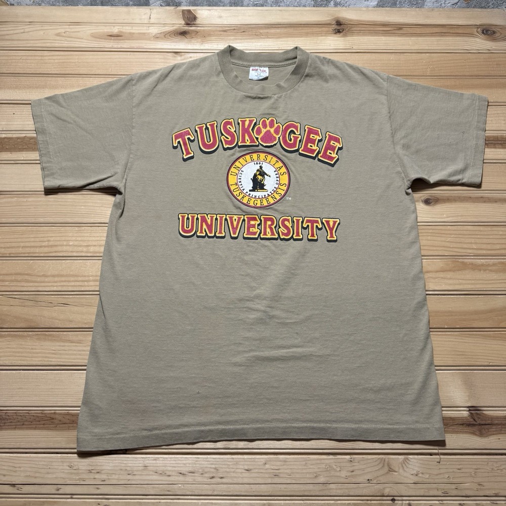 Vintage 90s Tuskegee University Golden Tigers College Single Stitch T-Shirt - XL