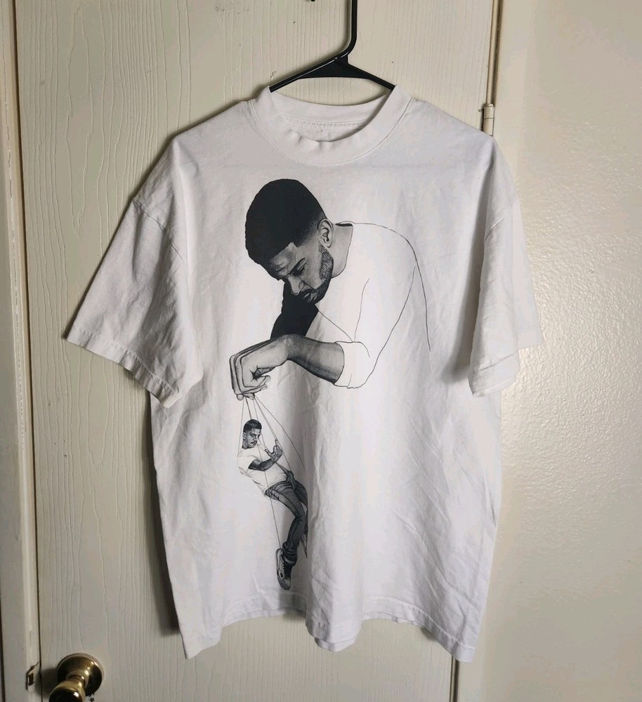Kid Cudi C/O Virgil Abloh Pulling Strings Graphic T-Shirt White Large Excellent