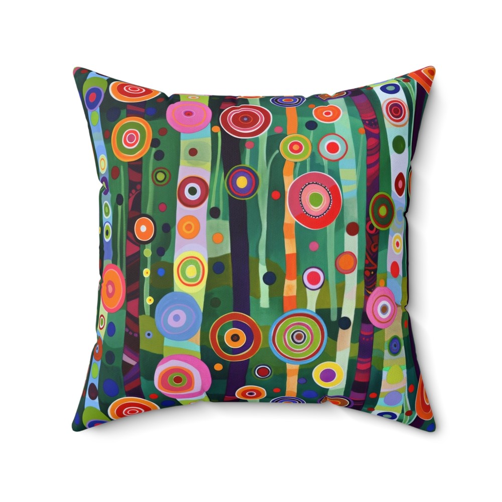 Colorful Abstract Forest Pillow + Cover, Decorative Cushion, Modern Art Pillow-image