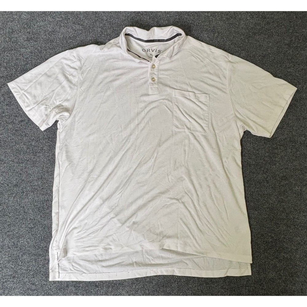 Men's Orvis Polo Shirt Size XL Short Sleeve Golf Polo Shirt White