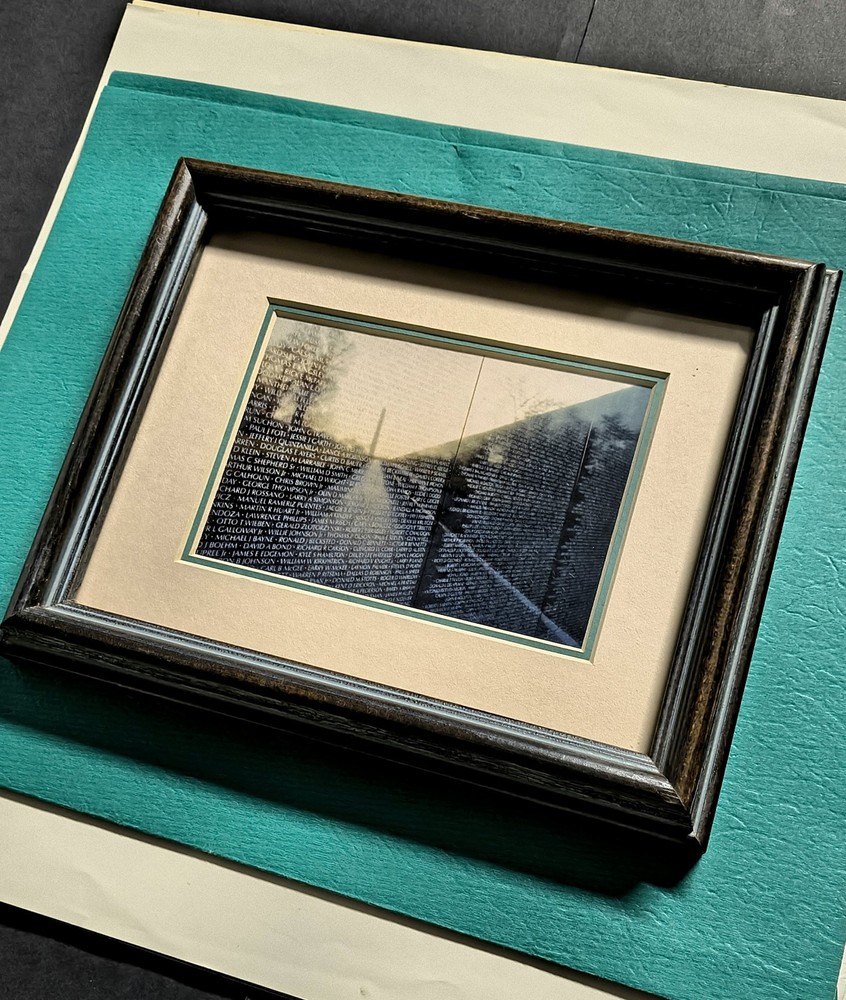 Custom Matted & Wood Framed 7x8 Photo Art ~ VIETNAM VETERANS MEMORIAL WALL