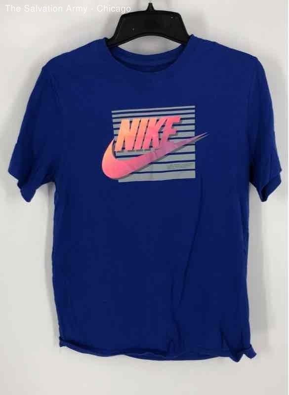Nike Mens Blue Crew Neck Short Sleeve Pullover T-Shirt Size Medium