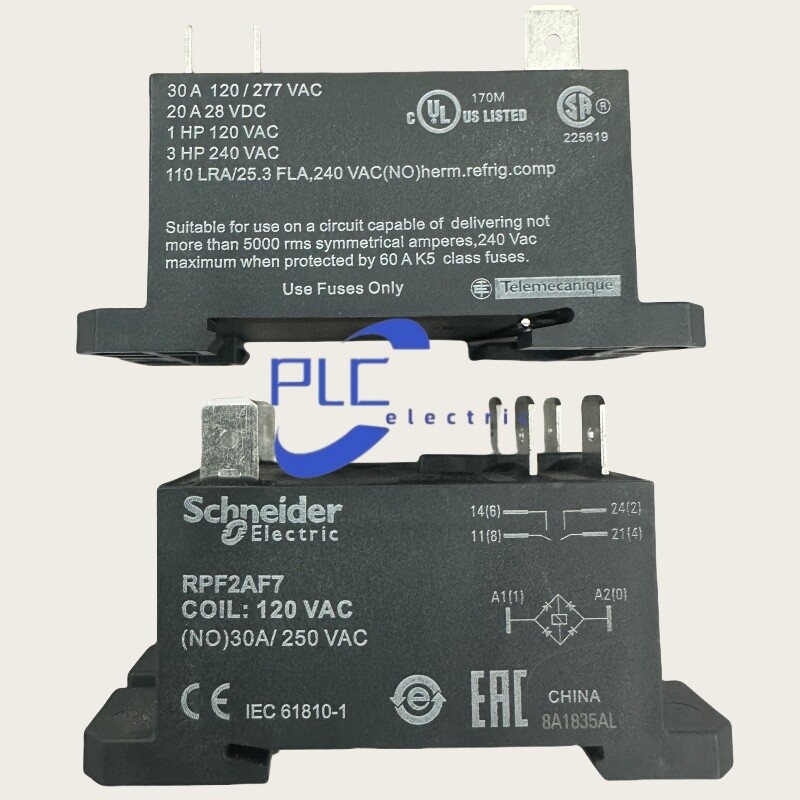 RPF2AF7 1PC New Schneider DIN rail or panel mount relay 30A 2NO 120V AC RPF2AF7