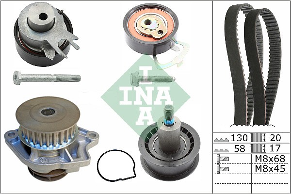 530 0538 30 INA Water Pump + Timing Belt Kit for SEAT,SKODA,VW