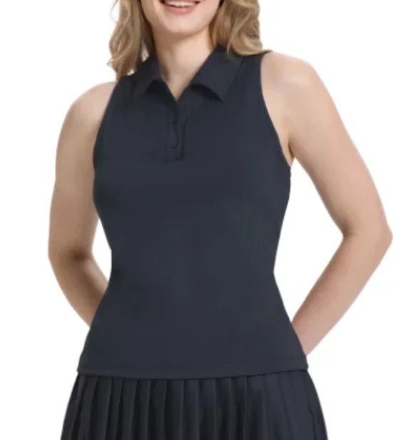 Tretorn Women's Plus Size XXL Black Sleeveless Padded Polo Top NWT
