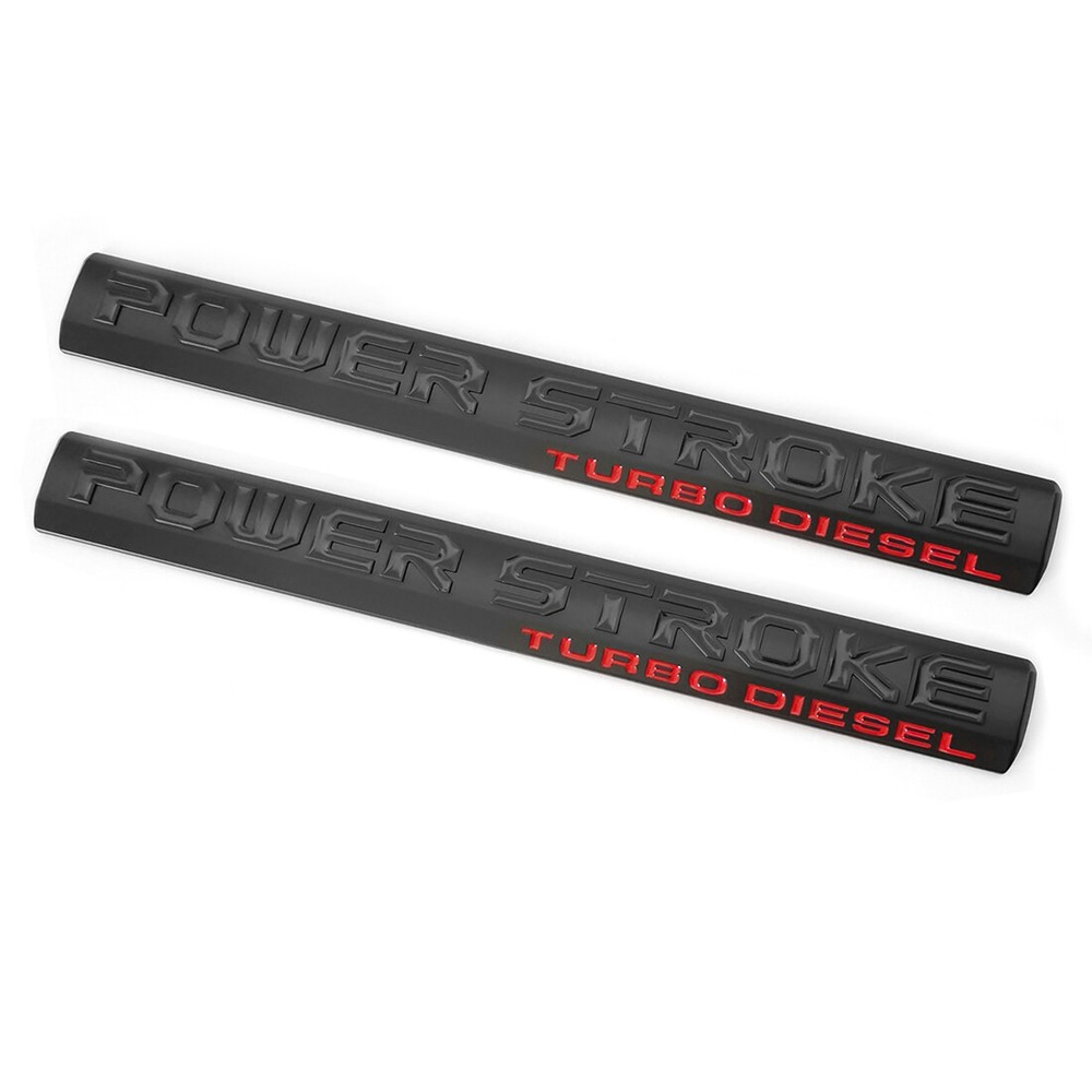 2pack OEM Powerstroke Emblem for Red Turbo Badge F250 F350 6.0L 6.7L 7.3L Black