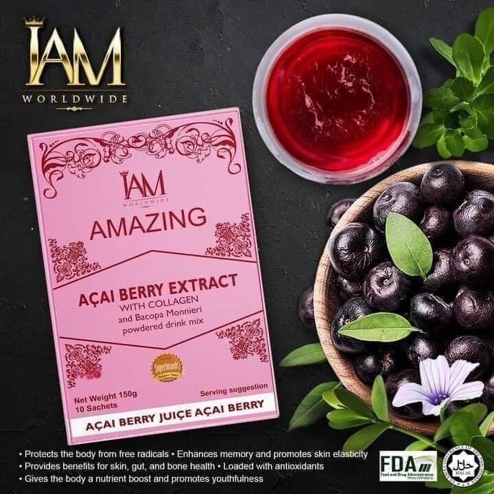 Acai Berry W/ Collagen& Bacopa Monnieri Powder Drink-image
