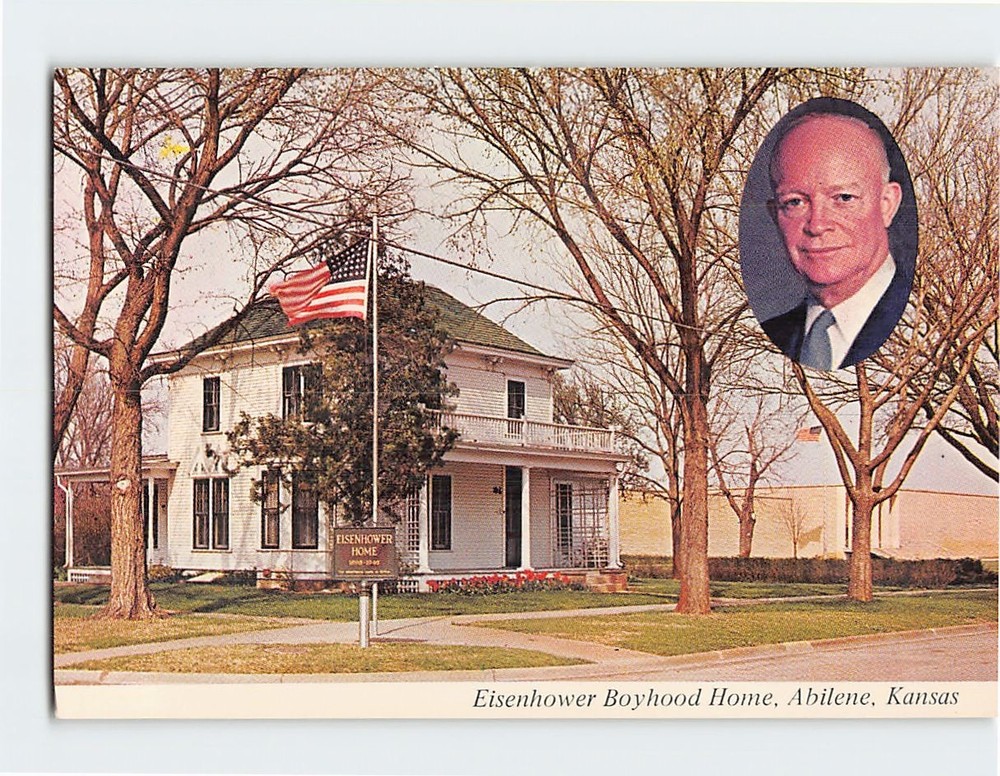 Postcard Eisenhower Boyhood Home Abilene Kansas USA