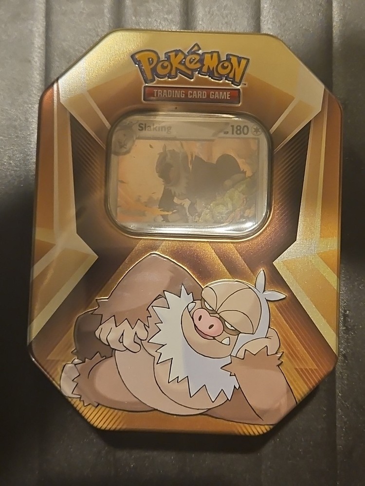 Pokemon Triple Whammy Slaking Tin 3 Booster Packs 3 Foil Cards TCG New Sealed