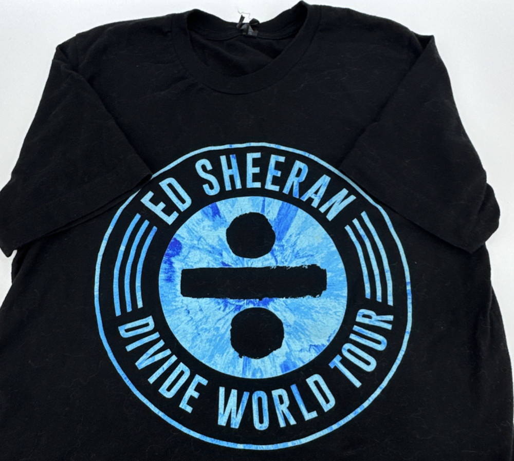 Ed Sheeran Divide World Tour Black Men's Graphic Print Cotton T-Shirt Medium
