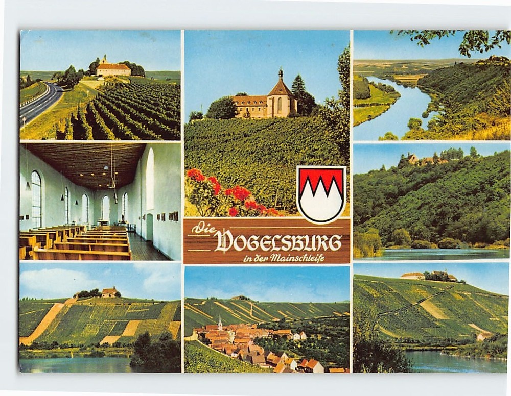 Postcard Die Vogelsburg in der Mainschleife Volkach Germany