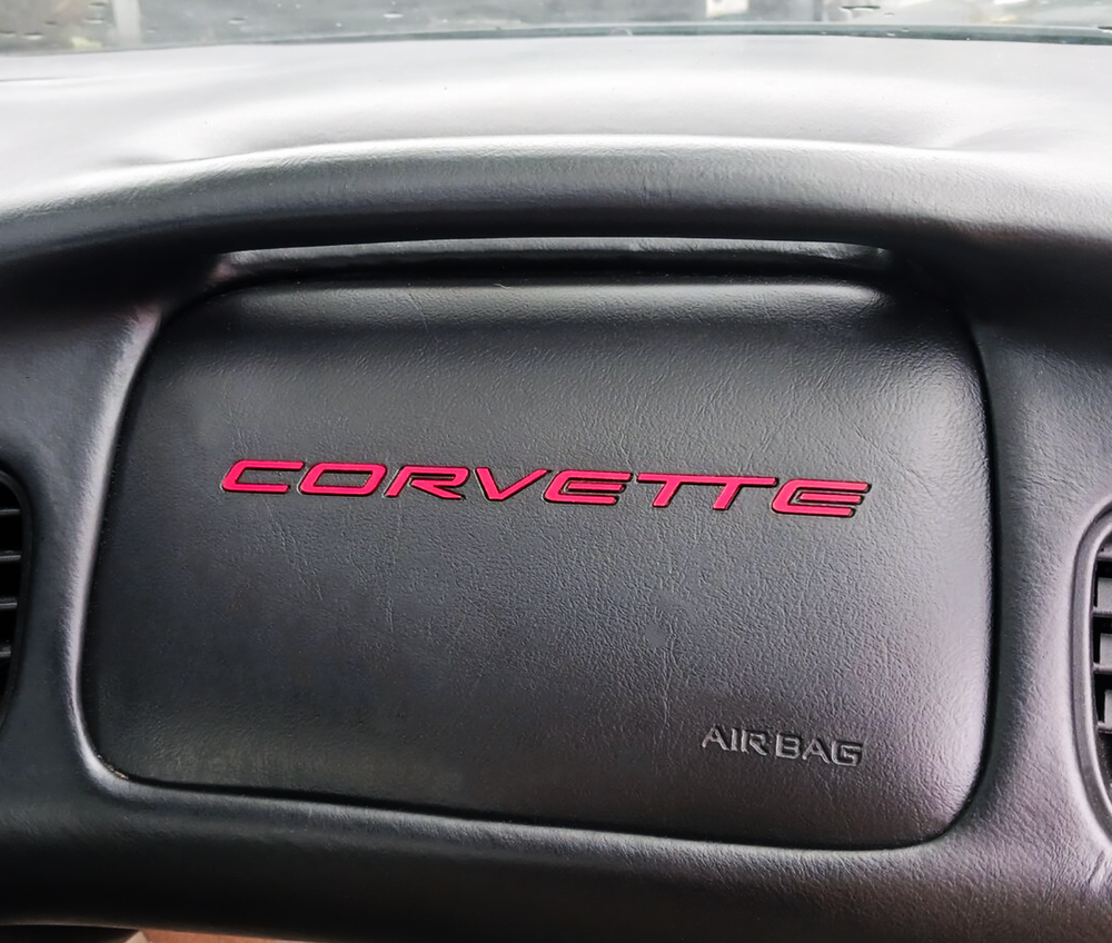 VINYL: RED C5 Corvette Dash Lettering 1997 - 2004 Base & Z06