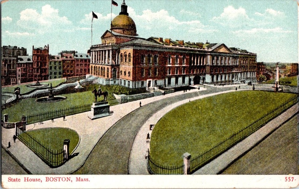 Vintage Boston State House Postcard by A.C. Bosselman & Co.