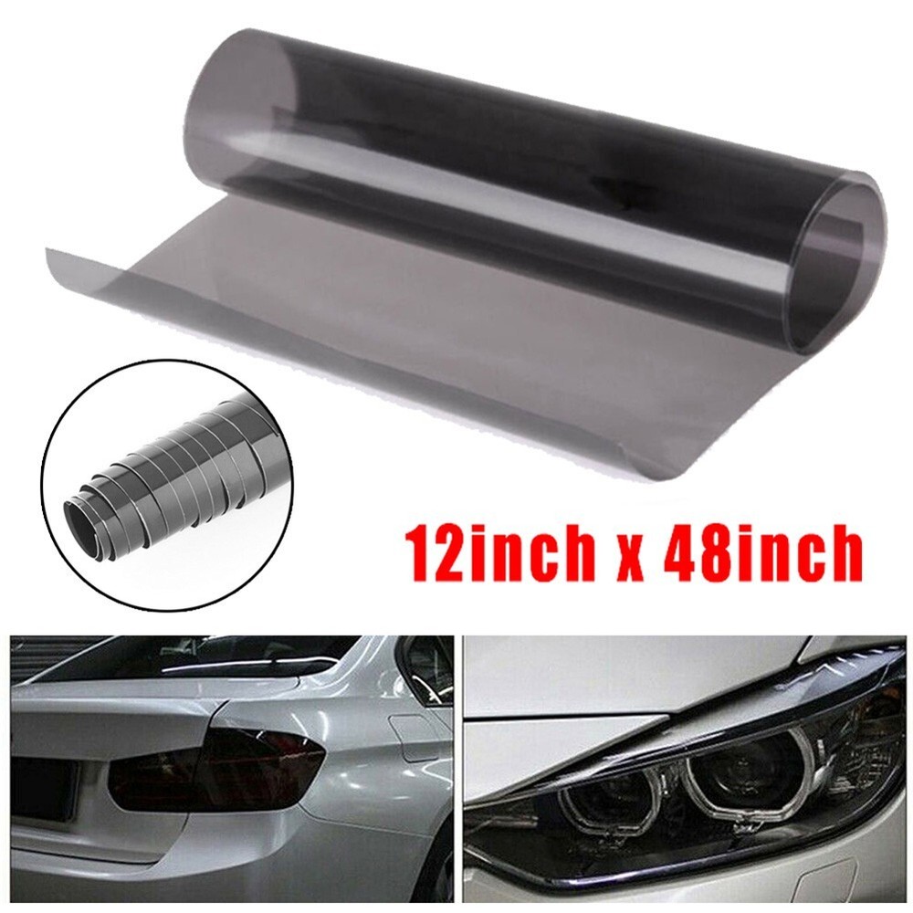 Smoke Black Vinyl Film Headlight Taillight Wrap Cover Gloss Finish