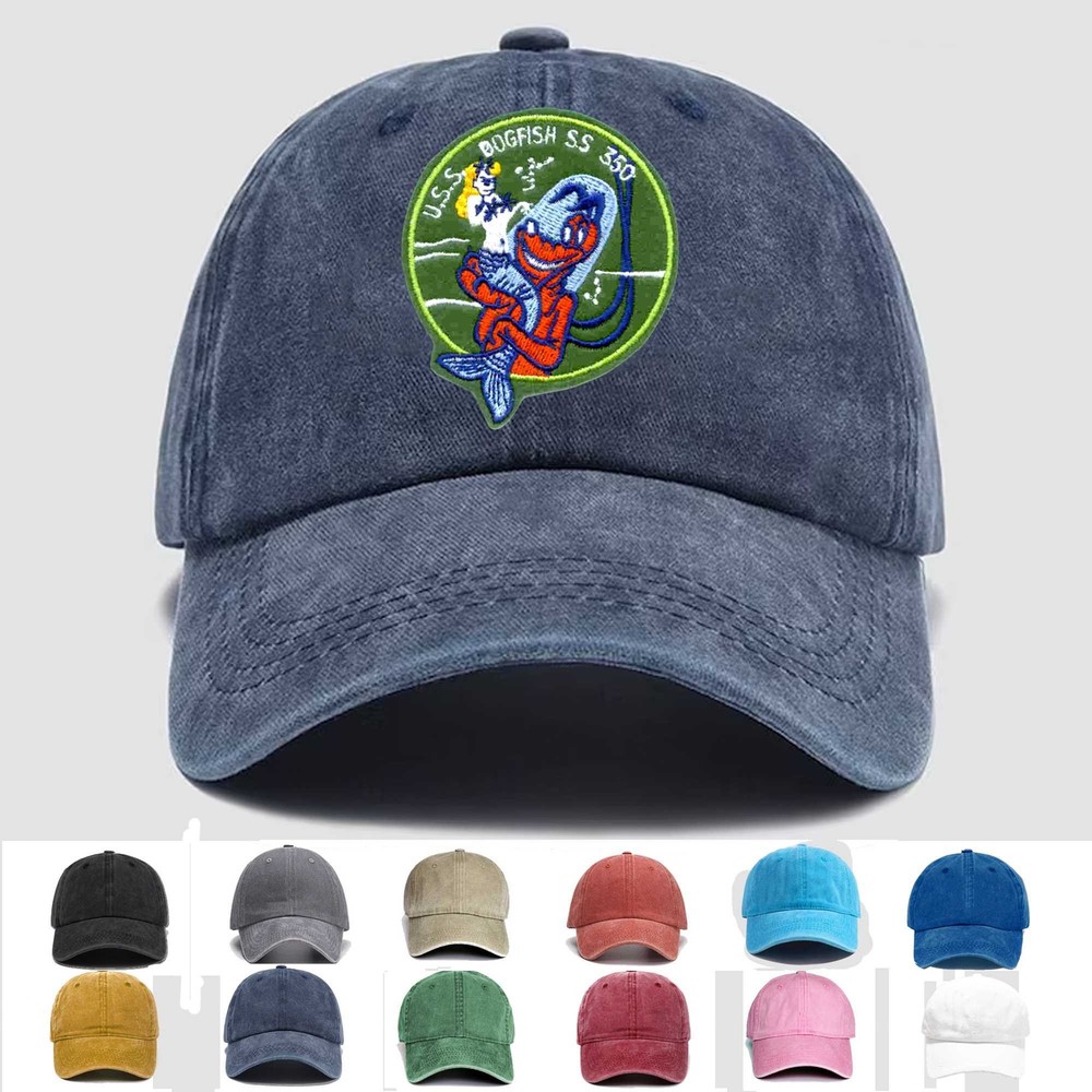 Custom Embroidered Hat SS-350 USS Dogfish, Veteran Cap, Trucker Hat, Gift Idea