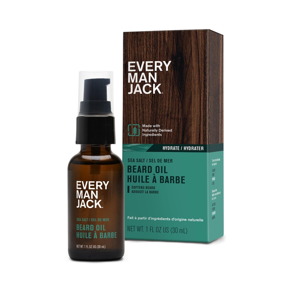 Every Man Jack Men's Beard Oil - Sea Salt Fragrance - 1 Fl Oz (Pack of 1)