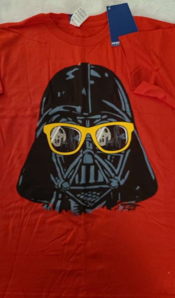 Star Wars Darth Vader with Sunglasses Kids T-Shirt Size 14/16 Red New