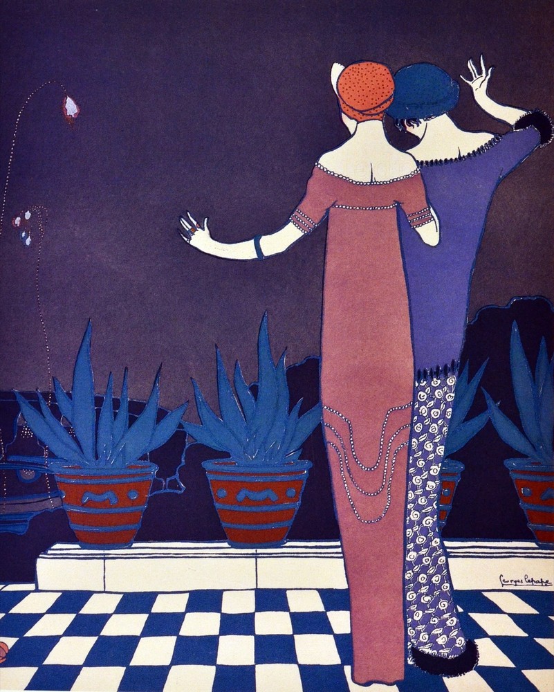 Decor poster.Interior design Art Nouveau.Deco fashion best friends.6284