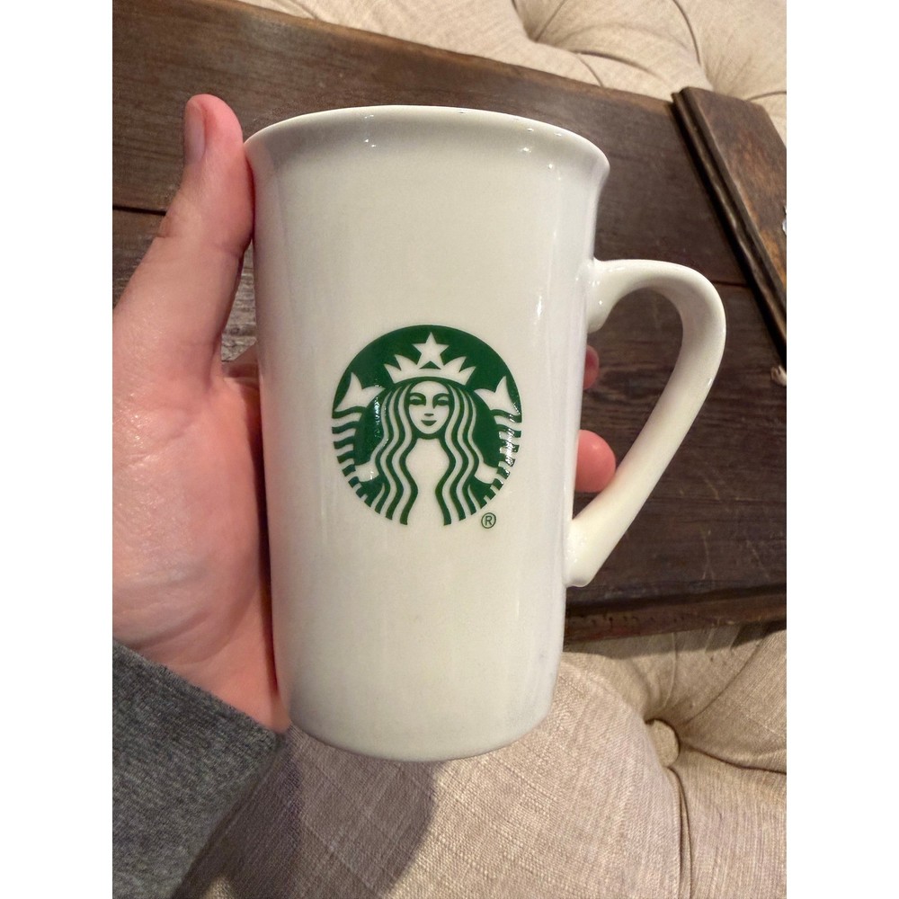 Starbucks Siren Logo White Ceramic Coffee Mug 10 fl oz Mermaid Siren Cup Classic