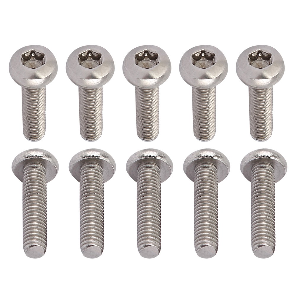 20Pcs M6x25mm Torx Pan Head Screws 304 Stainless Steel Security Fasteners Silver