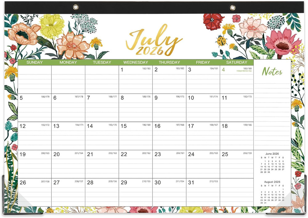 Desk Calendar 2026-2027 – Jul 2026 – Dec 2027, 18 Months Large Monthly Desk Cale