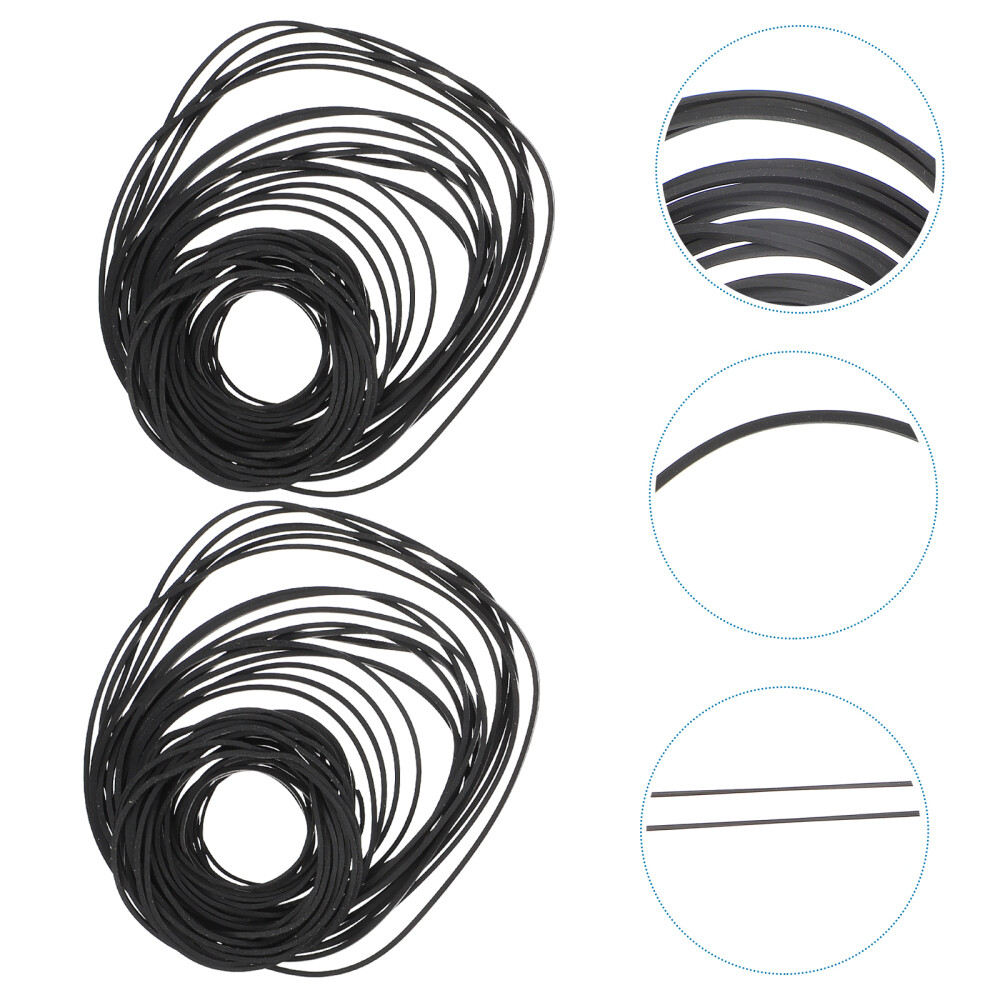 2 Pack Recorder Rubber Belt for Cassette Recorder Repair Maintenance 40-130MM