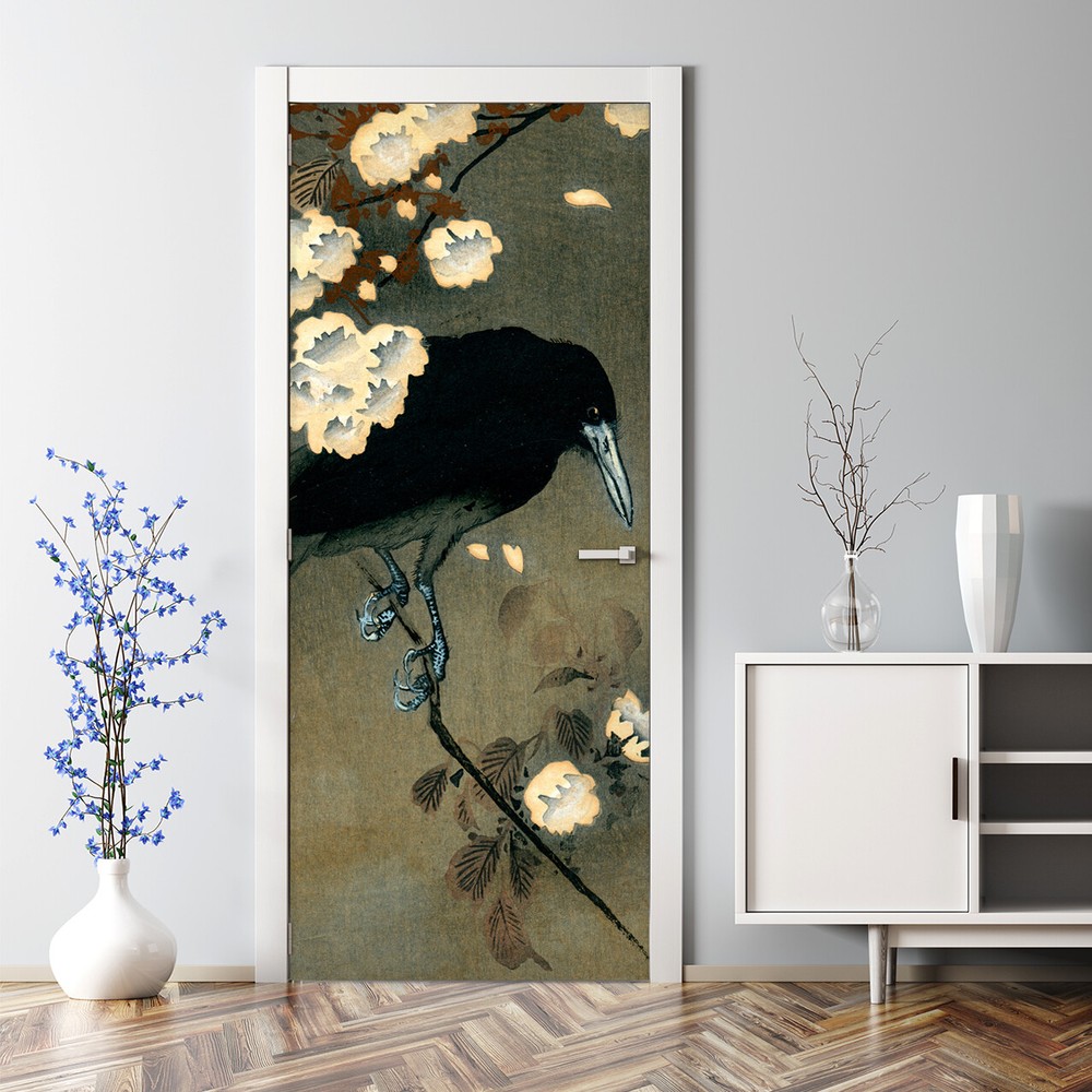 The Crow Decal Painting wall decor Peel and Stick Door Wrap Bubble Free