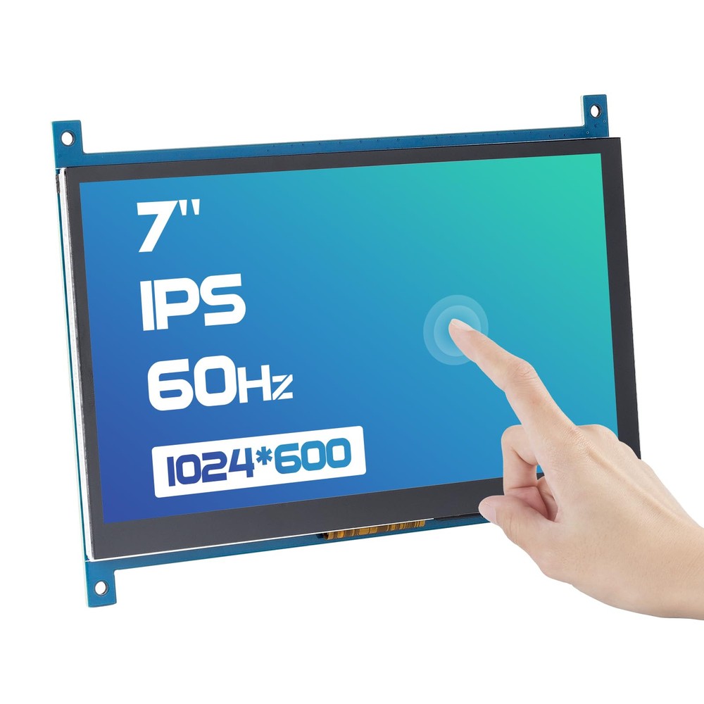 7 Inch Touchscreen for Raspberry Pi 4 Display HDMI 1024×600 USB IPS LCD Scree...
