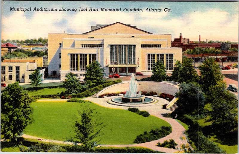 Postcard FOUNTAIN SCENE Atlanta Georgia GA m/09 AM2156