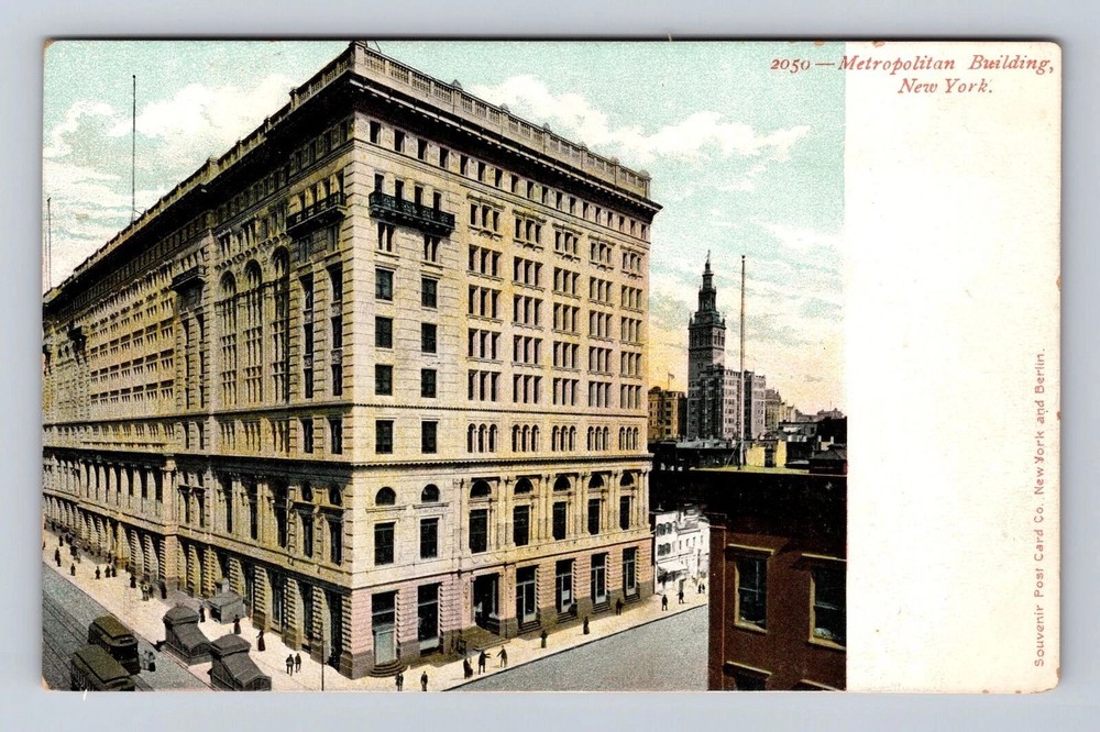 New York City NY, Metropolitan Building, Antique Vintage Souvenir Postcard