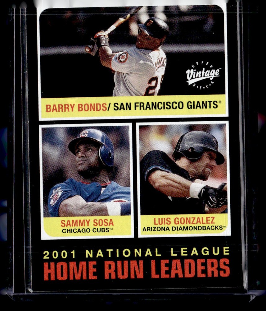 2002 Upper Deck Vintage Trio Barry Bonds Sammy Sosa Luis Gonzalez Card #274a