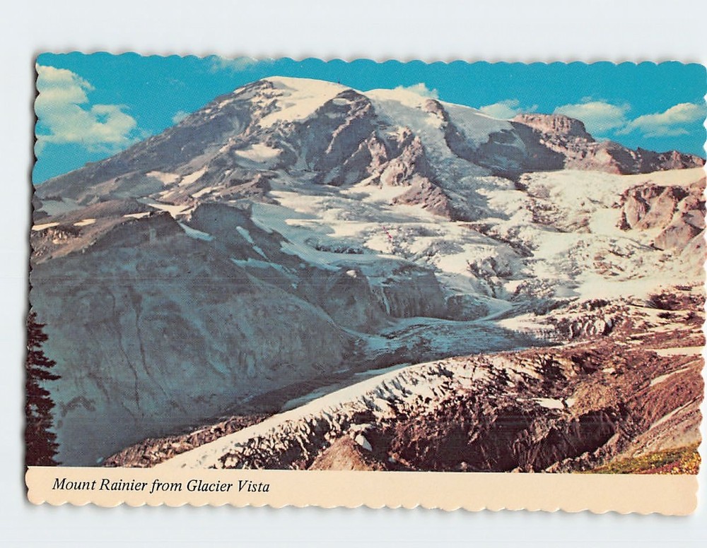Postcard Mount Rainier from Glacier Vista Washington USA