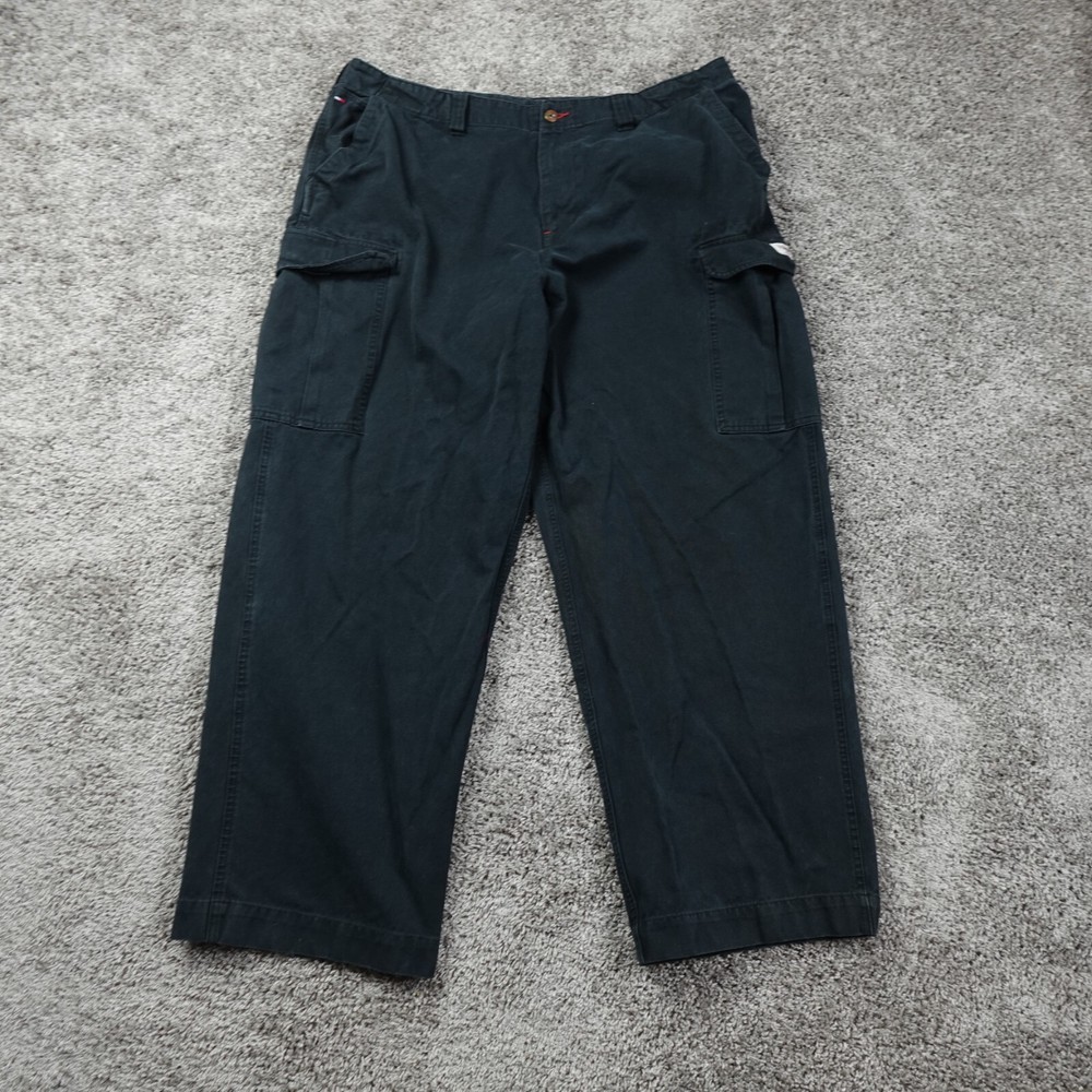 Tommy Hilfiger Men's Y2K Baggy Cargo Pants 42x31 Distressed Skate Grunge Style