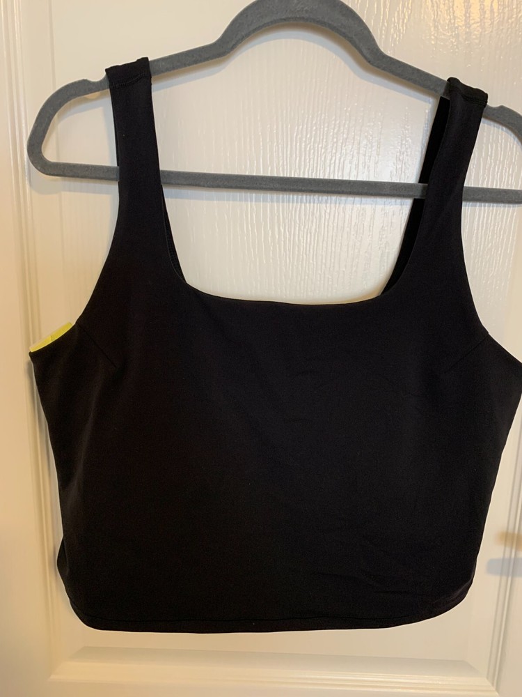 All In Motion Women’s Longline Bra Cropped Tank Top, Black.  1X, NWT