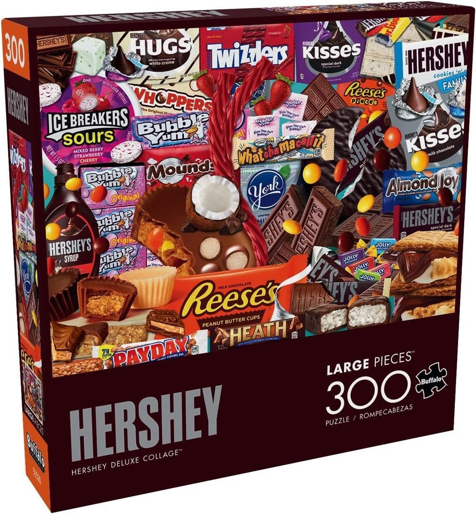 Jigsaw Puzzle 300 Piece Deluxe Collage Large Pieces 21.25 x 15 Buffalo Led Games