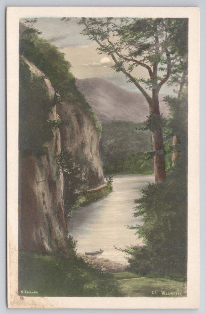 Ullswater Lake District Postcard E. Abraham Art Photo Printed Sweden
