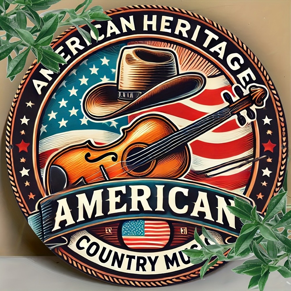 Vintage Country Music Tin Metal Signs 8x8