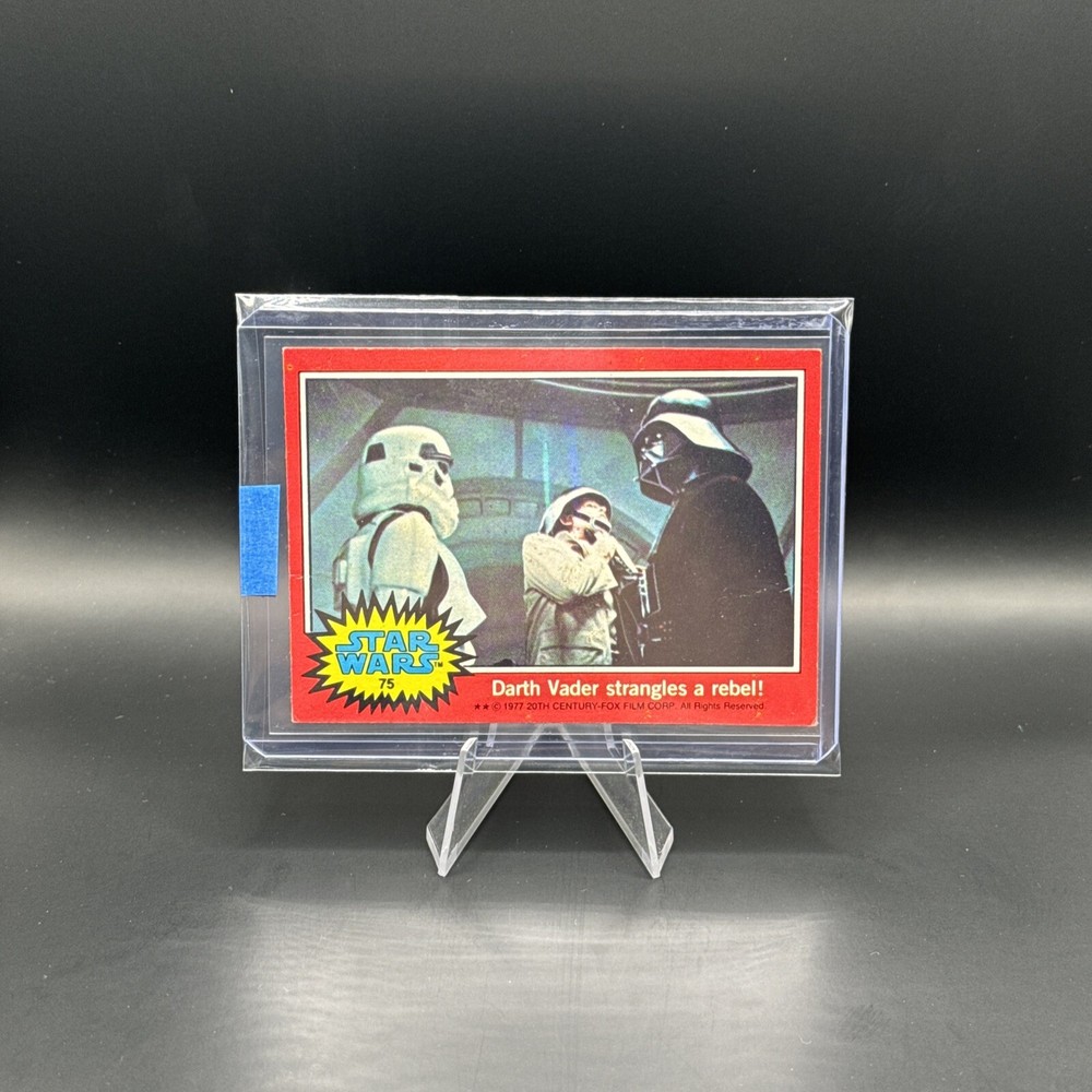 1977 Topps Star Wars #75 Darth Vader strangles a rebel!