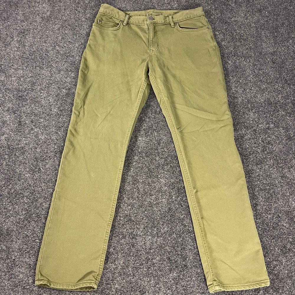 Banana Republic Traveler Pants 32x30 Slim Olive Stretch Chino 5 Pocket