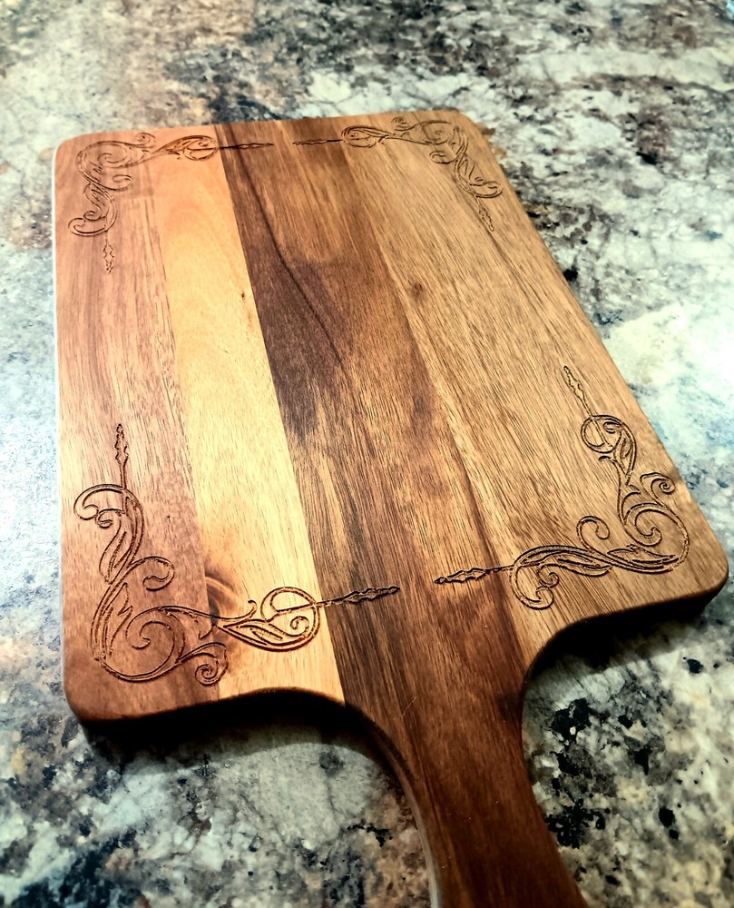 Acacia Wooden Cutting Board With Custom Engraving. 12” x 9” x 1/2”-image