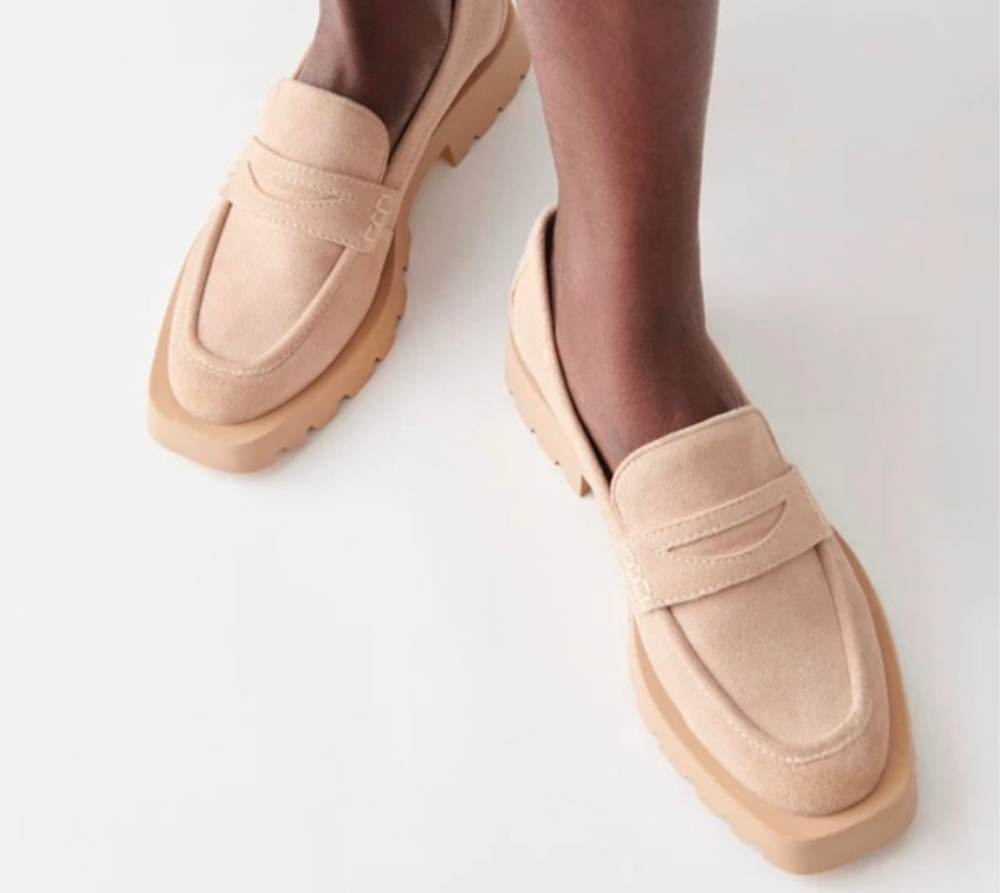 Dolce Vita Elias Suede Lug Sole Loafers Dune Tan Women’s 8.5 – Used, No Box