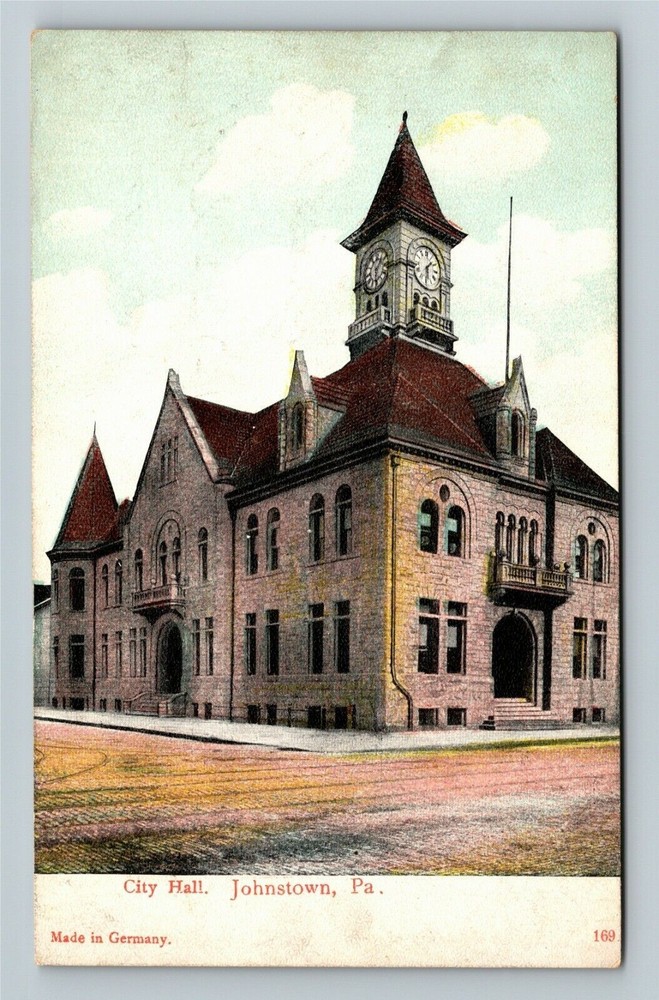Johnstown PA-Pennsylvania, City Hall Vintage Souvenir Postcard
