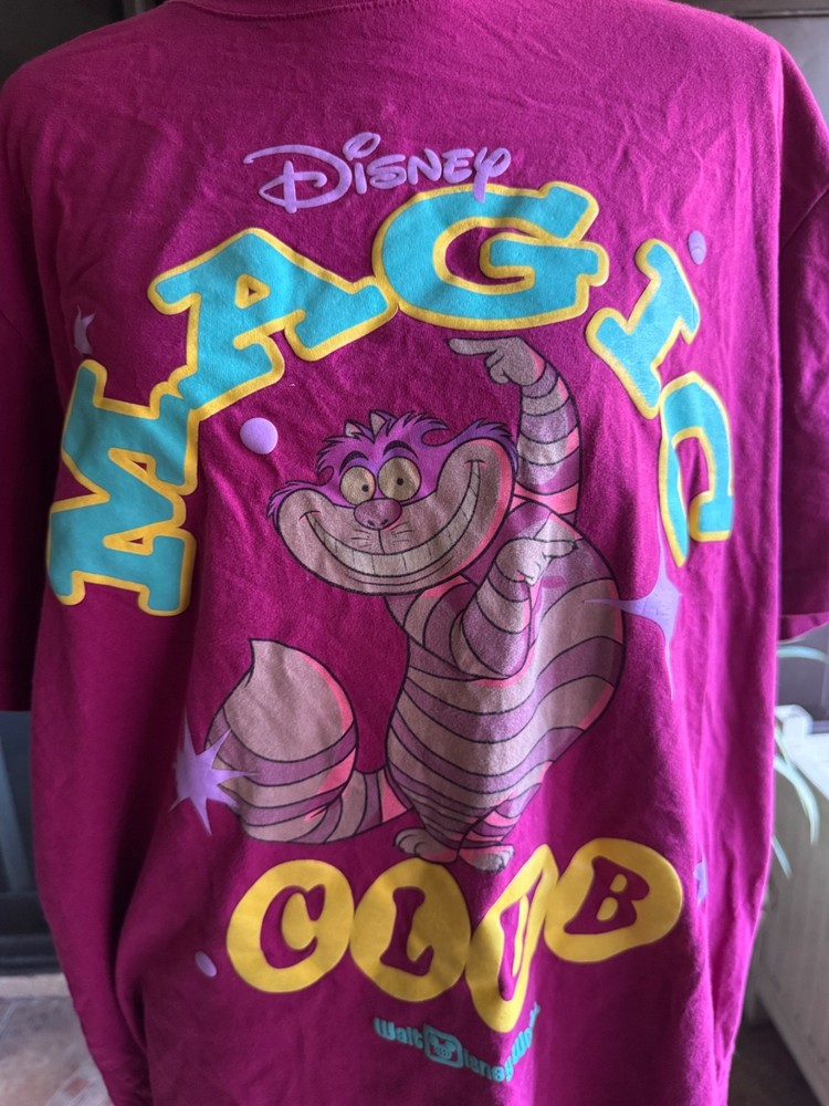 2024 Disney World Pink Cheshire Cat Tee Shirt Magic Club Womens SZ XL