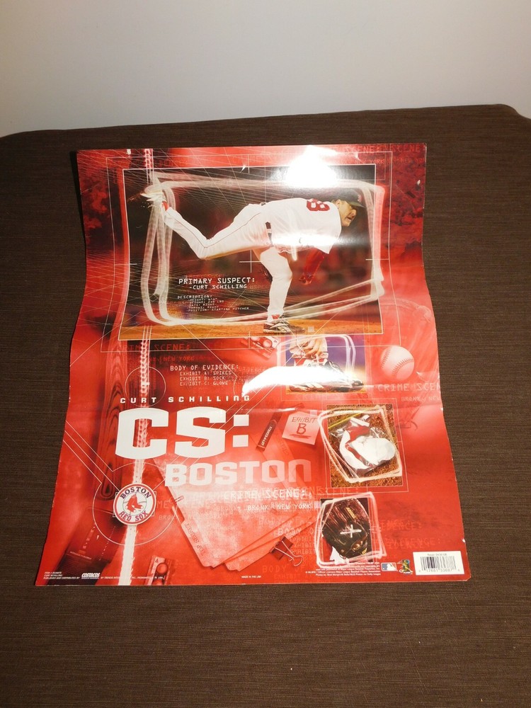 16X20 2005 COSTACOS BASEBALL MLB BOSTON RED SOX CURT SCHILLING CARDBOARD POSTER