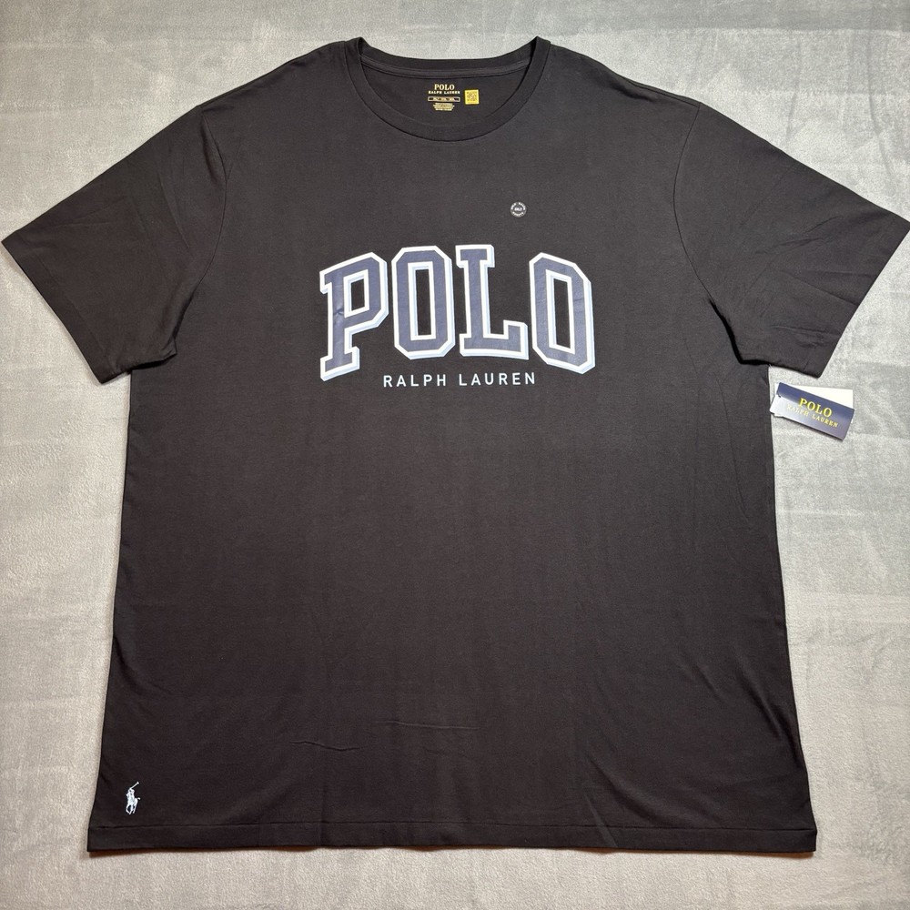 Polo Ralph Lauren Men's 3XLT Classic Fit Graphic Large Logo Pony Shirt Black NWT