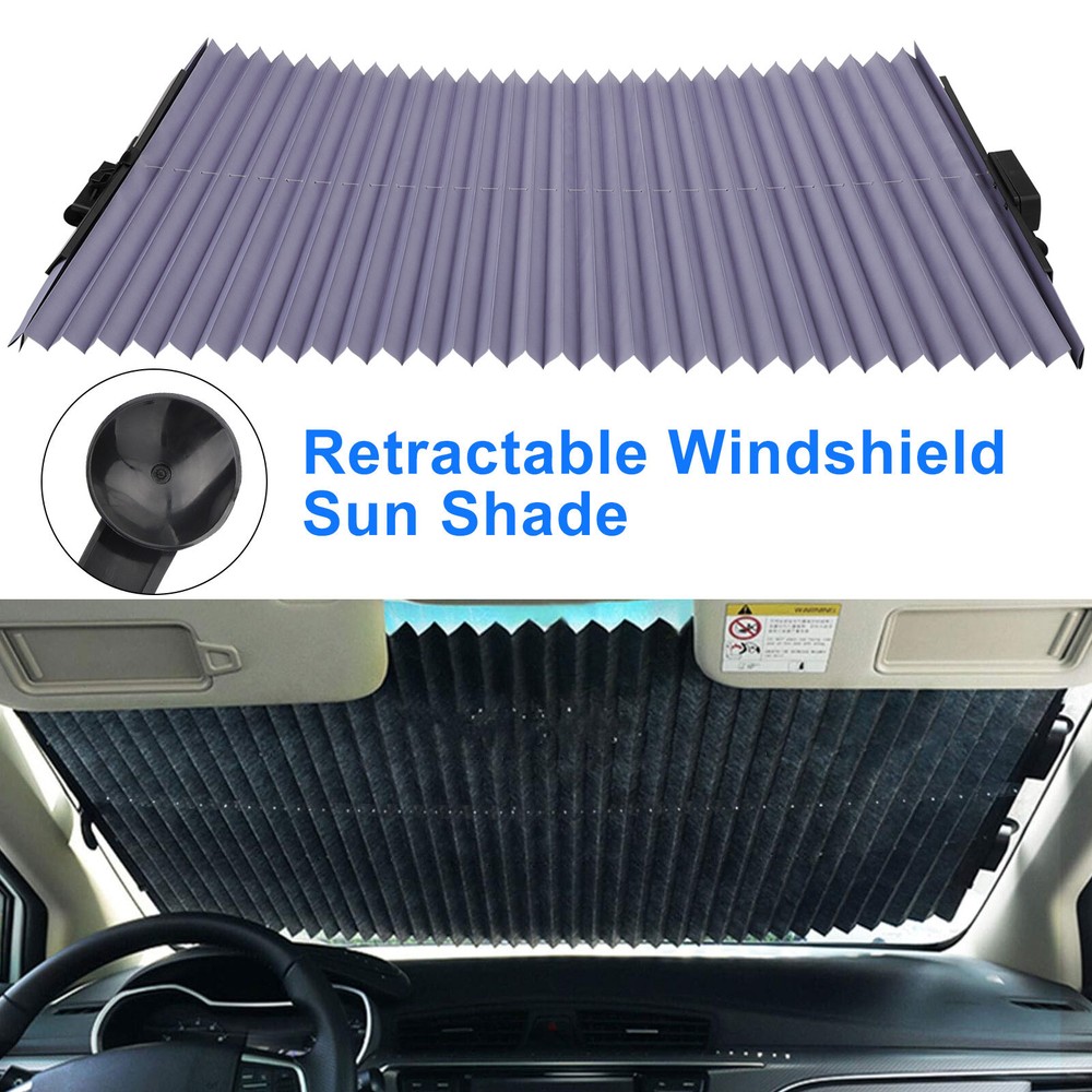 18x53 Retractable Car Windshield Sunshade with Suction Cups