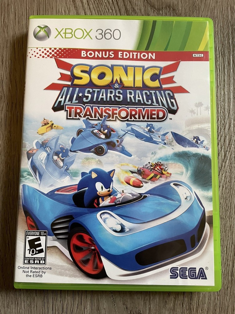 Sonic & All-Stars Racing Transformed  Xbox 360 Video Game Tested Cib Complete