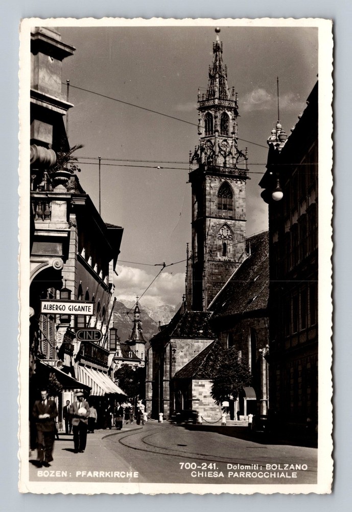 Italy- Bolzano Parish Church Souvenir Postal PC Old Card View Vintage Postcard